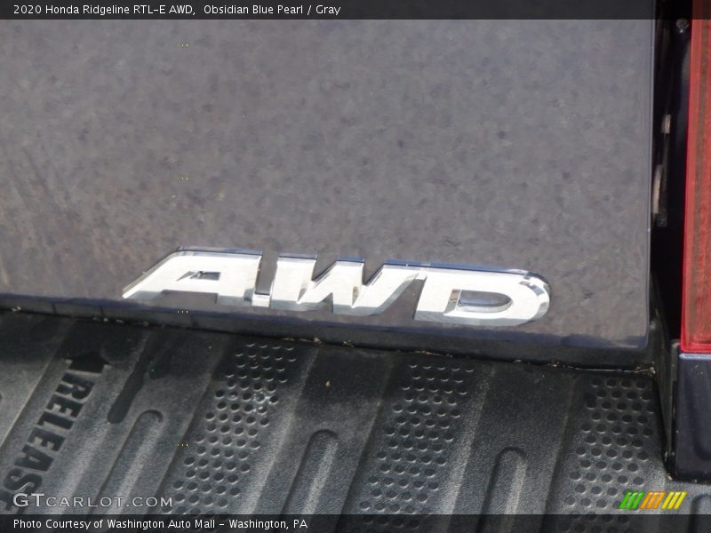 Obsidian Blue Pearl / Gray 2020 Honda Ridgeline RTL-E AWD