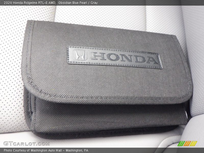 Obsidian Blue Pearl / Gray 2020 Honda Ridgeline RTL-E AWD