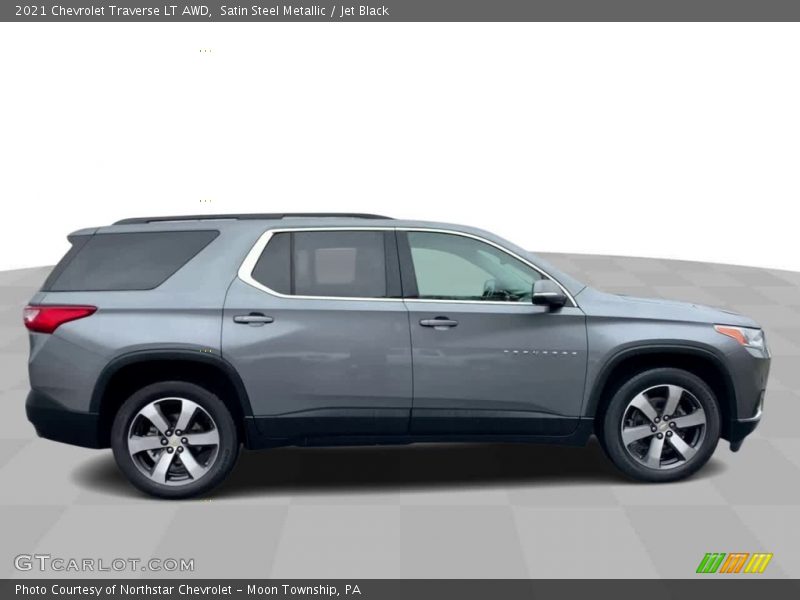 Satin Steel Metallic / Jet Black 2021 Chevrolet Traverse LT AWD