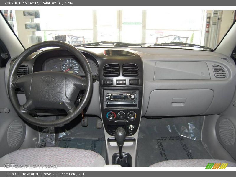 Polar White / Gray 2002 Kia Rio Sedan