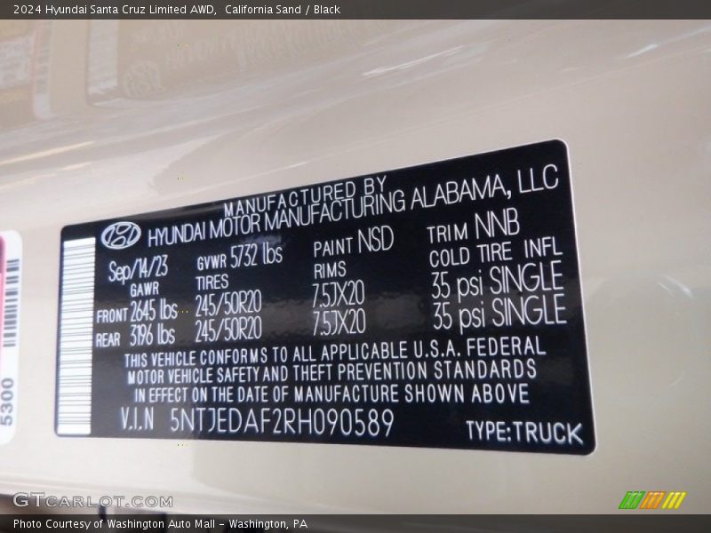 2024 Santa Cruz Limited AWD California Sand Color Code NSD