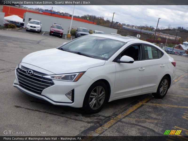 Quartz White Pearl / Black 2020 Hyundai Elantra Value Edition