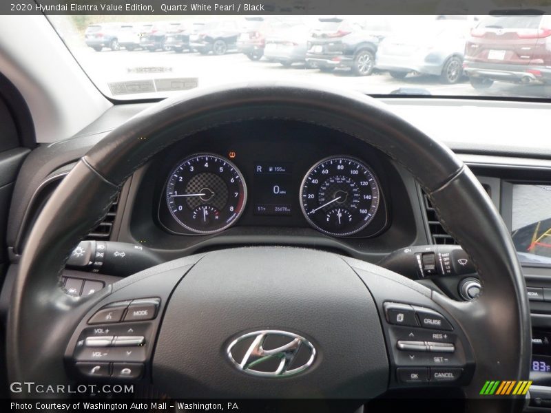 Quartz White Pearl / Black 2020 Hyundai Elantra Value Edition