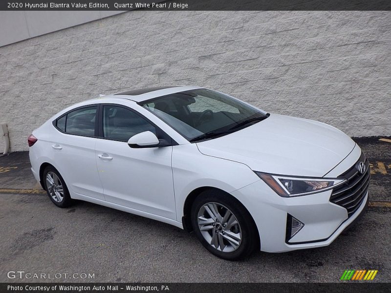 Quartz White Pearl / Beige 2020 Hyundai Elantra Value Edition