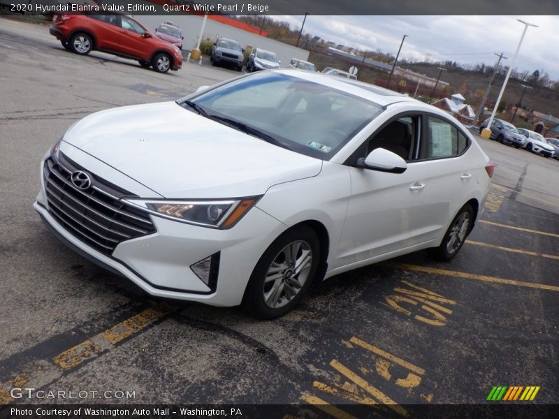 Quartz White Pearl / Beige 2020 Hyundai Elantra Value Edition