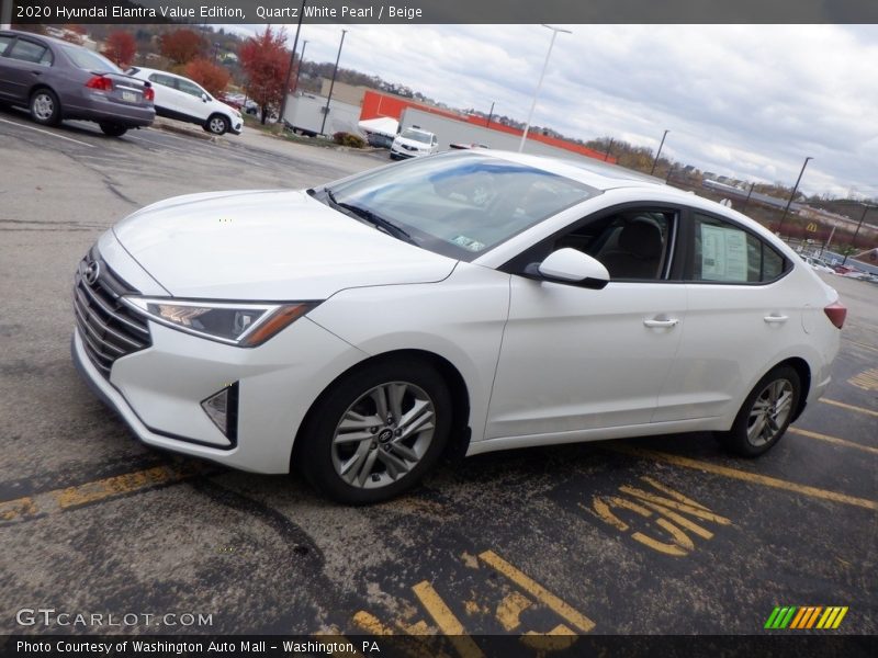 Quartz White Pearl / Beige 2020 Hyundai Elantra Value Edition