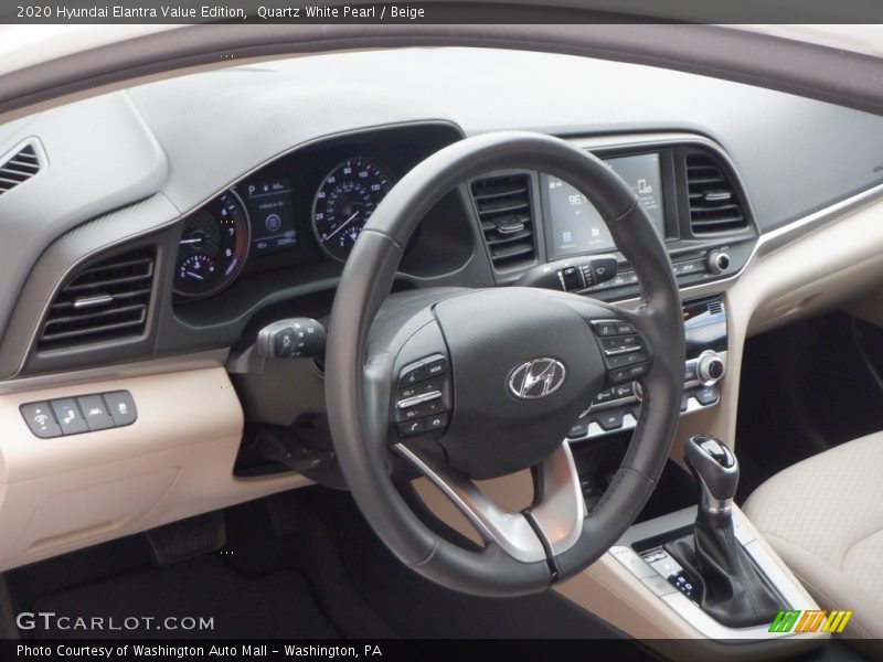 Quartz White Pearl / Beige 2020 Hyundai Elantra Value Edition