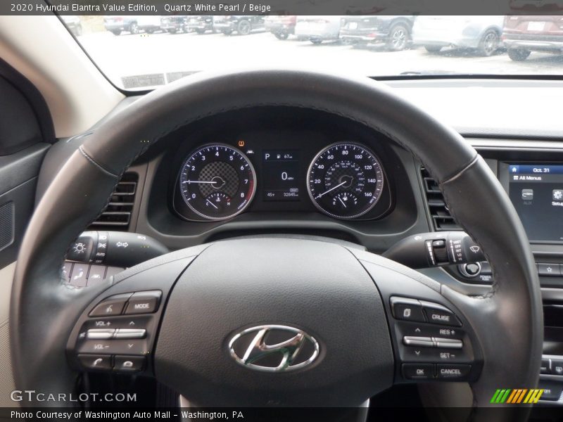 Quartz White Pearl / Beige 2020 Hyundai Elantra Value Edition