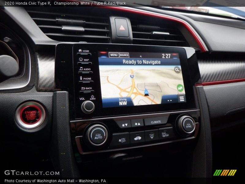 Navigation of 2020 Civic Type R