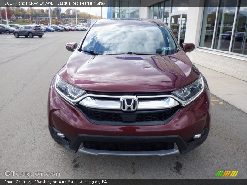 Basque Red Pearl II / Gray 2017 Honda CR-V EX AWD