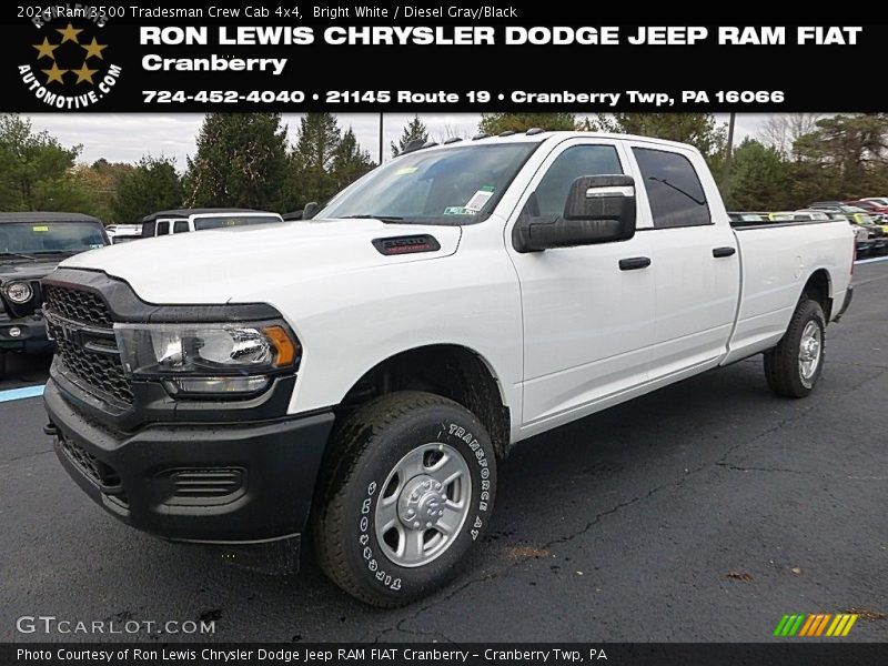 Bright White / Diesel Gray/Black 2024 Ram 3500 Tradesman Crew Cab 4x4