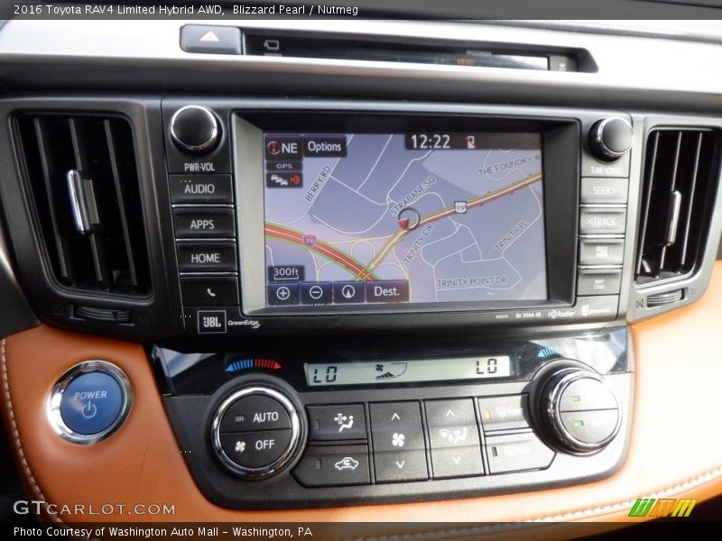 Blizzard Pearl / Nutmeg 2016 Toyota RAV4 Limited Hybrid AWD