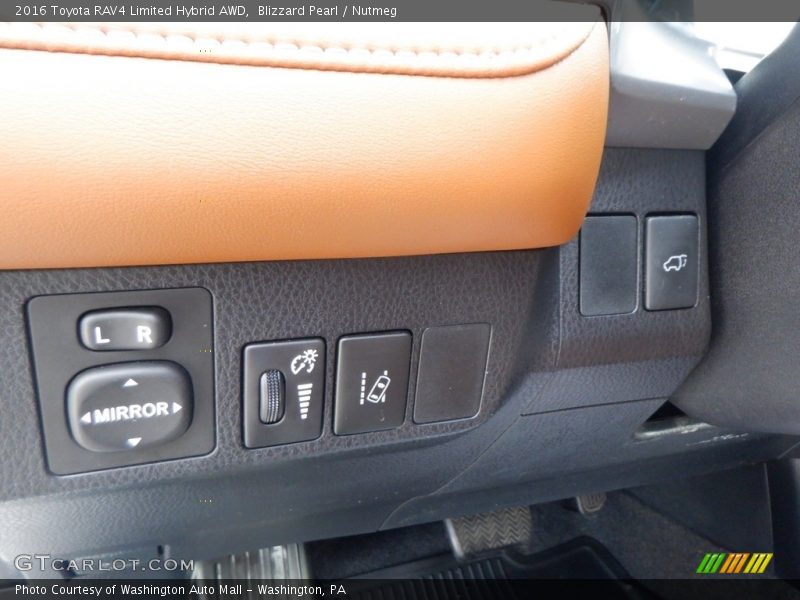 Blizzard Pearl / Nutmeg 2016 Toyota RAV4 Limited Hybrid AWD