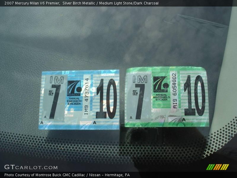 Silver Birch Metallic / Medium Light Stone/Dark Charcoal 2007 Mercury Milan V6 Premier