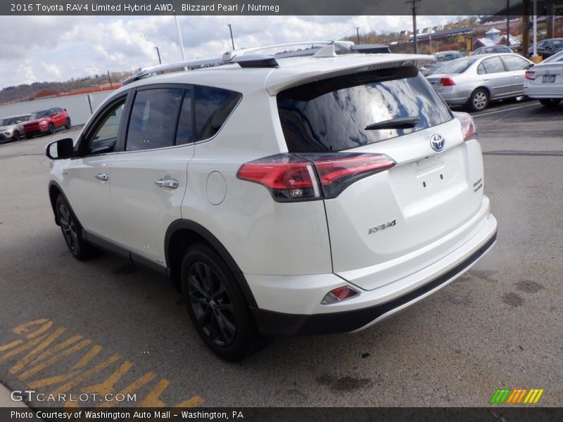 Blizzard Pearl / Nutmeg 2016 Toyota RAV4 Limited Hybrid AWD