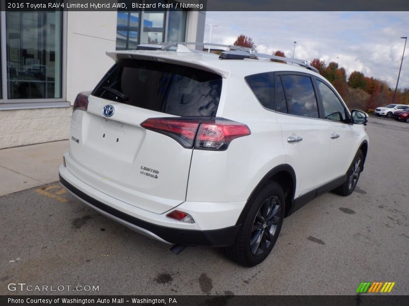 Blizzard Pearl / Nutmeg 2016 Toyota RAV4 Limited Hybrid AWD