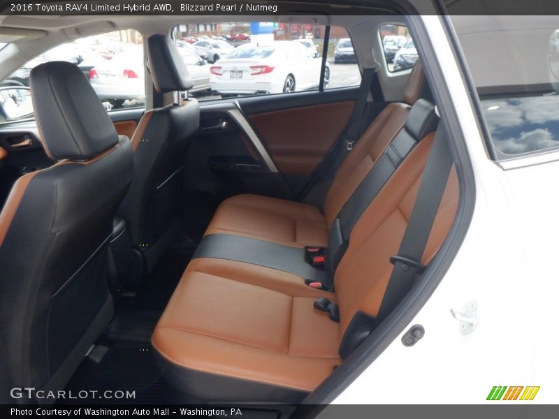 Blizzard Pearl / Nutmeg 2016 Toyota RAV4 Limited Hybrid AWD