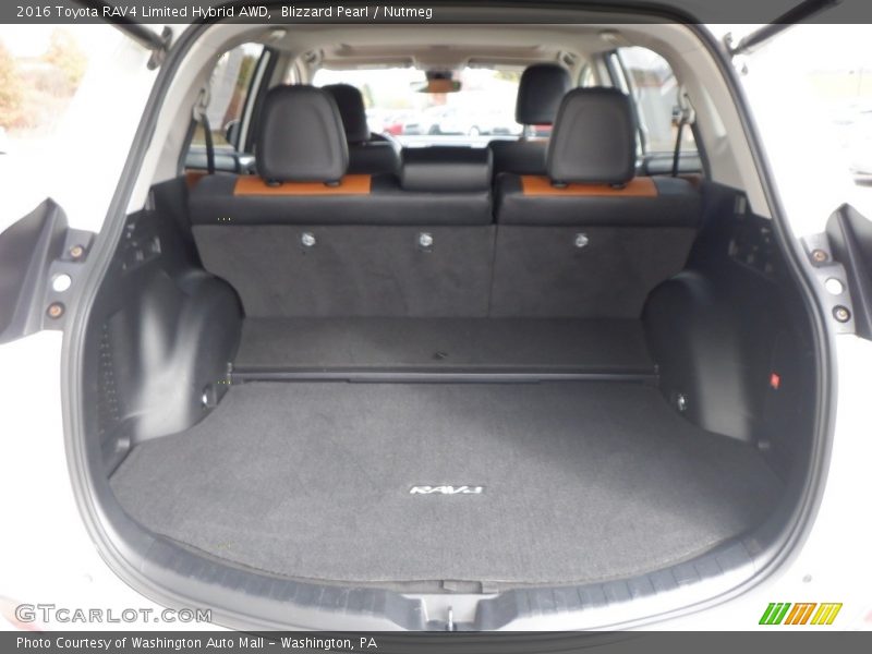 Blizzard Pearl / Nutmeg 2016 Toyota RAV4 Limited Hybrid AWD