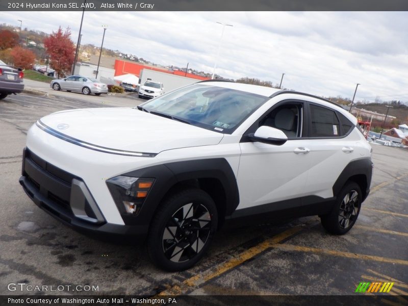 Atlas White / Gray 2024 Hyundai Kona SEL AWD