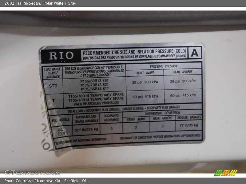 Polar White / Gray 2002 Kia Rio Sedan