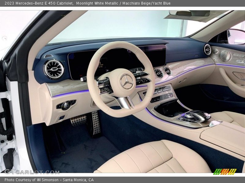  2023 E 450 Cabriolet Macchiato Beige/Yacht Blue Interior