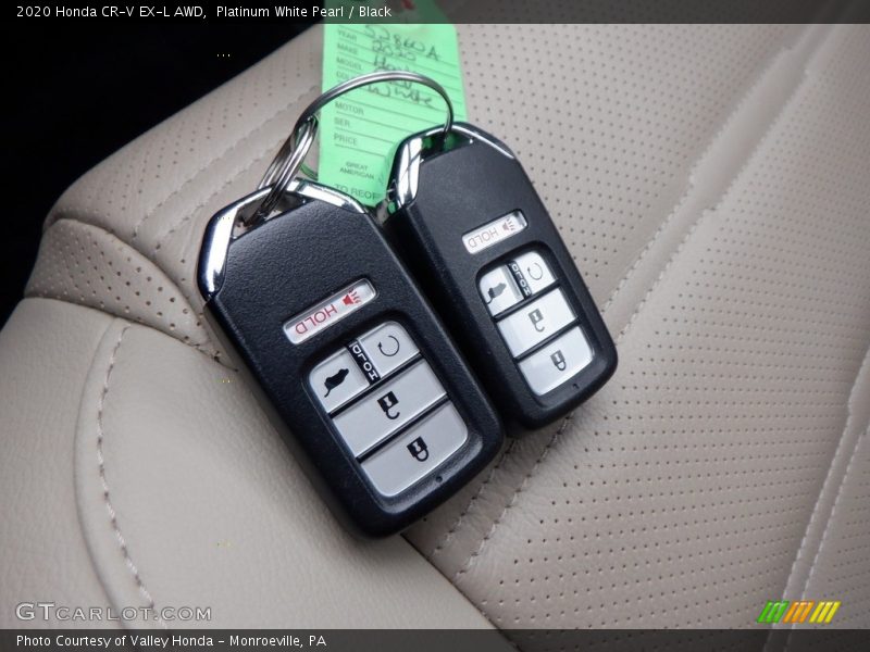 Platinum White Pearl / Black 2020 Honda CR-V EX-L AWD