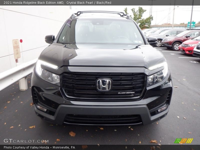Crystal Black Pearl / Black/Red 2021 Honda Ridgeline Black Edition AWD