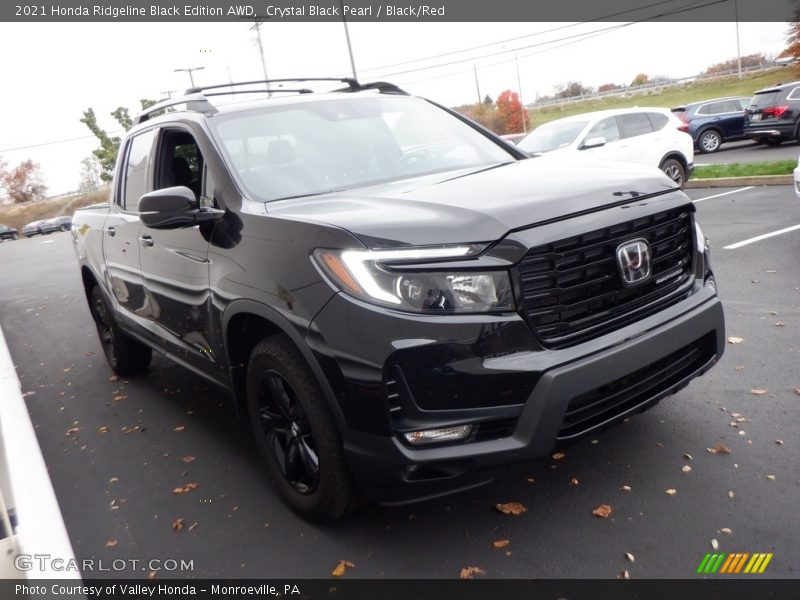 Crystal Black Pearl / Black/Red 2021 Honda Ridgeline Black Edition AWD