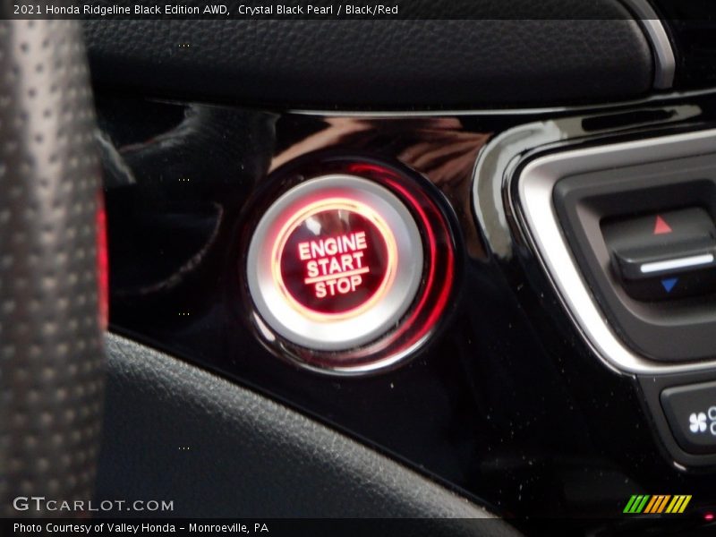 Crystal Black Pearl / Black/Red 2021 Honda Ridgeline Black Edition AWD