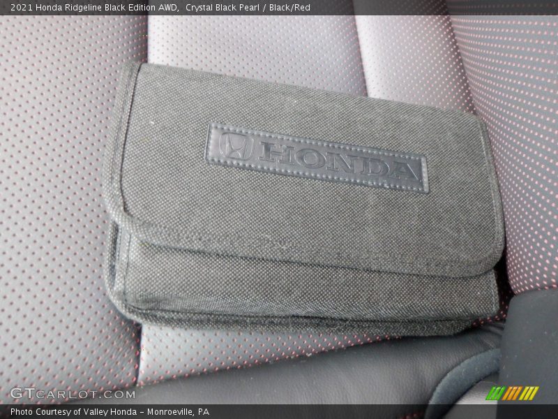 Crystal Black Pearl / Black/Red 2021 Honda Ridgeline Black Edition AWD