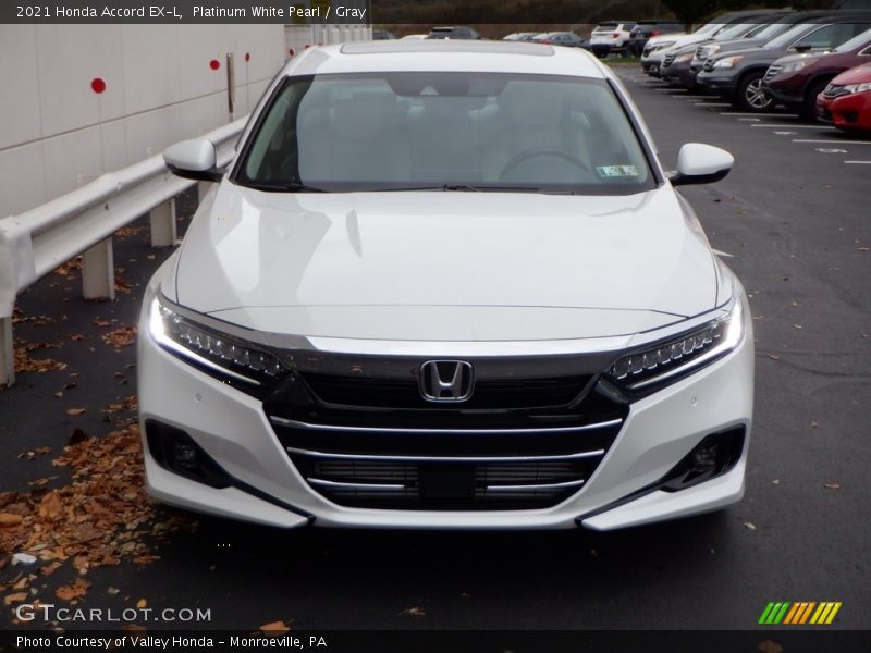 Platinum White Pearl / Gray 2021 Honda Accord EX-L