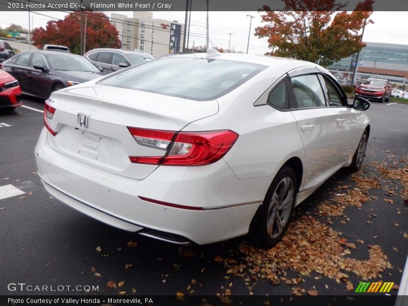 Platinum White Pearl / Gray 2021 Honda Accord EX-L