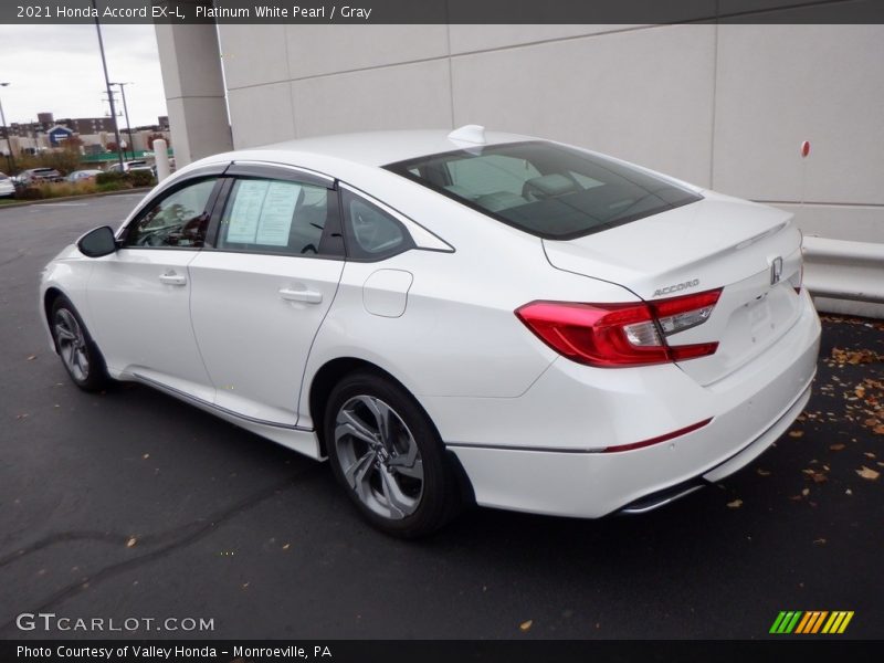 Platinum White Pearl / Gray 2021 Honda Accord EX-L