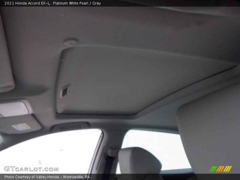 Platinum White Pearl / Gray 2021 Honda Accord EX-L