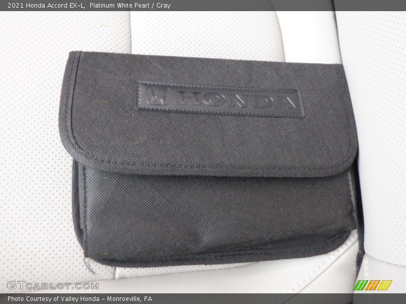 Platinum White Pearl / Gray 2021 Honda Accord EX-L