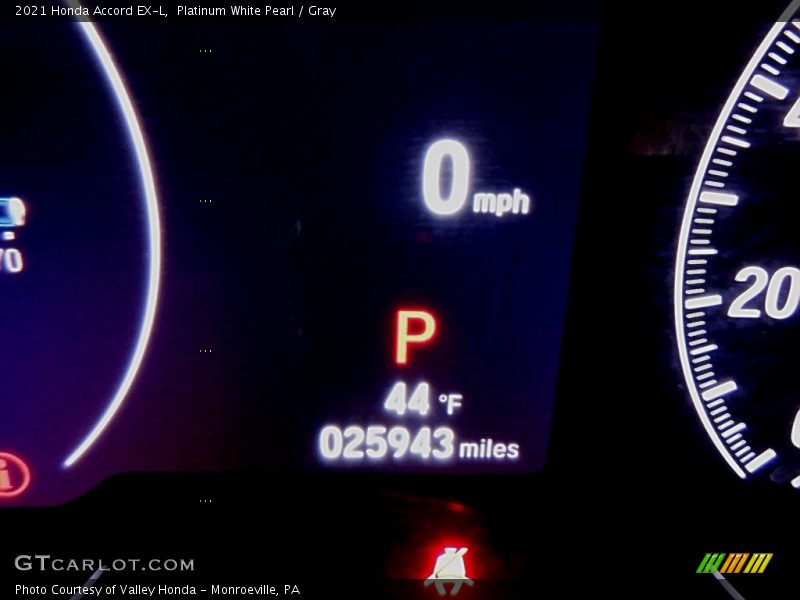 Platinum White Pearl / Gray 2021 Honda Accord EX-L