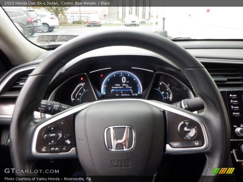 Cosmic Blue Metallic / Black 2020 Honda Civic EX-L Sedan