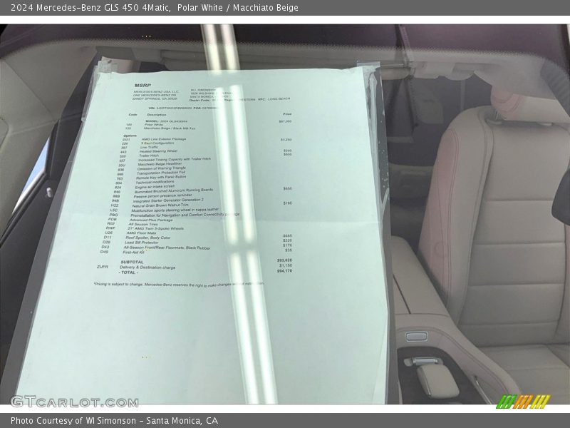 Polar White / Macchiato Beige 2024 Mercedes-Benz GLS 450 4Matic