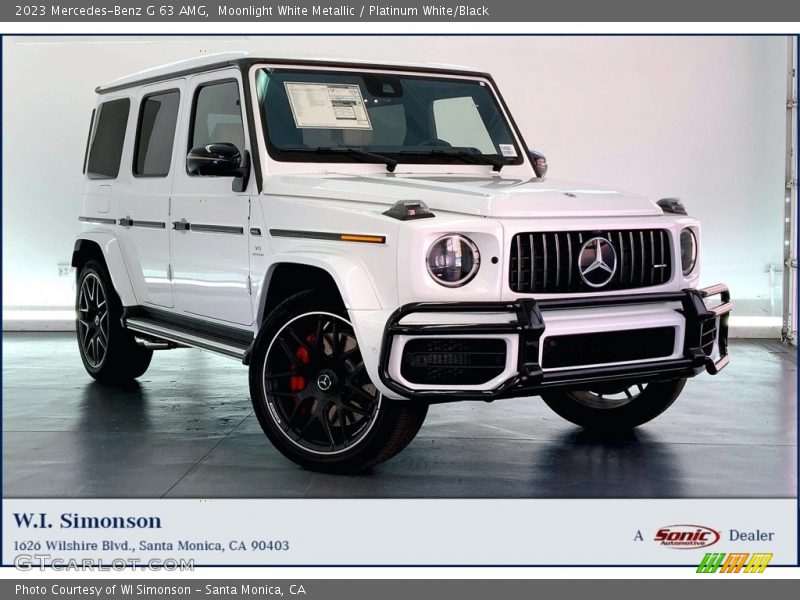 Moonlight White Metallic / Platinum White/Black 2023 Mercedes-Benz G 63 AMG