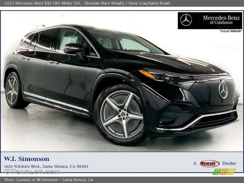 Obsidian Black Metallic / Neva Gray/Sable Brown 2023 Mercedes-Benz EQS 580 4Matic SUV