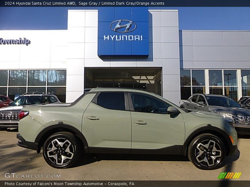 Sage Gray / Limited Dark Gray/Orange Accents 2024 Hyundai Santa Cruz Limited AWD