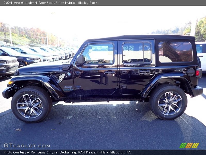 Black / Black 2024 Jeep Wrangler 4-Door Sport S 4xe Hybrid