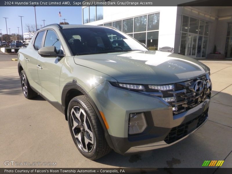 Sage Gray / Limited Dark Gray/Orange Accents 2024 Hyundai Santa Cruz Limited AWD