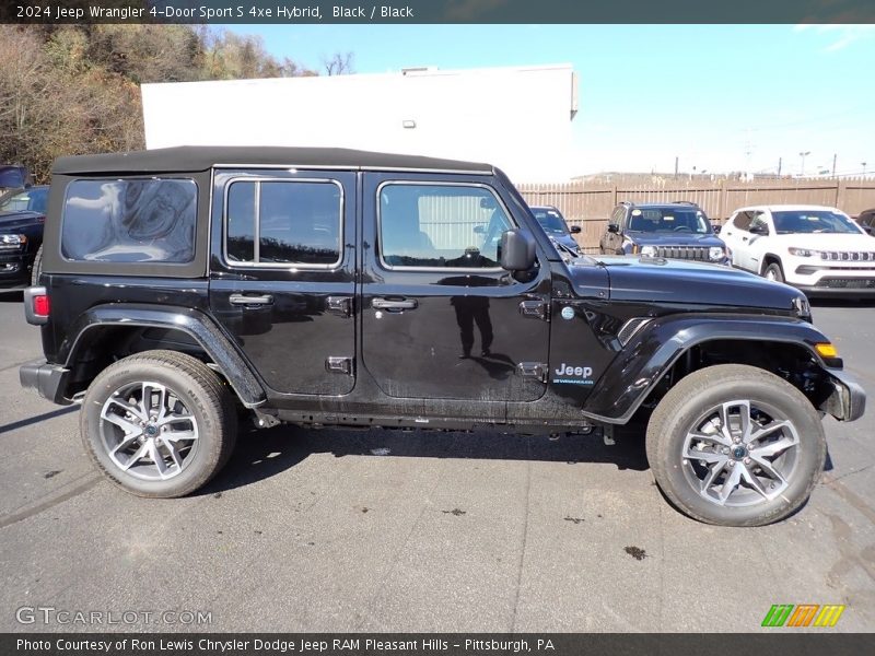 Black / Black 2024 Jeep Wrangler 4-Door Sport S 4xe Hybrid