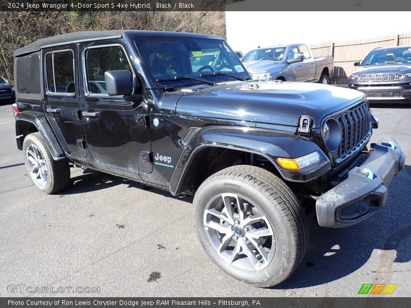 Black / Black 2024 Jeep Wrangler 4-Door Sport S 4xe Hybrid