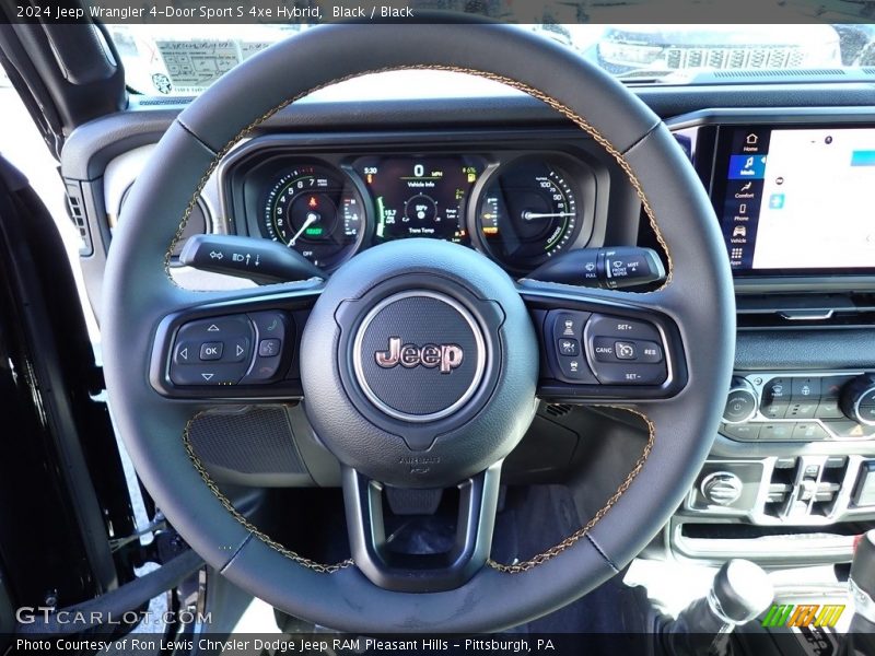 Black / Black 2024 Jeep Wrangler 4-Door Sport S 4xe Hybrid