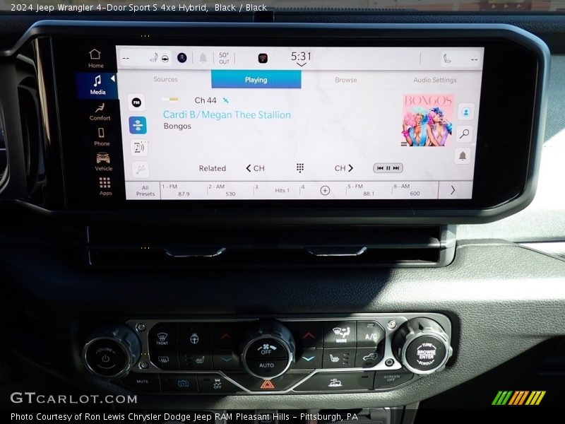 Black / Black 2024 Jeep Wrangler 4-Door Sport S 4xe Hybrid