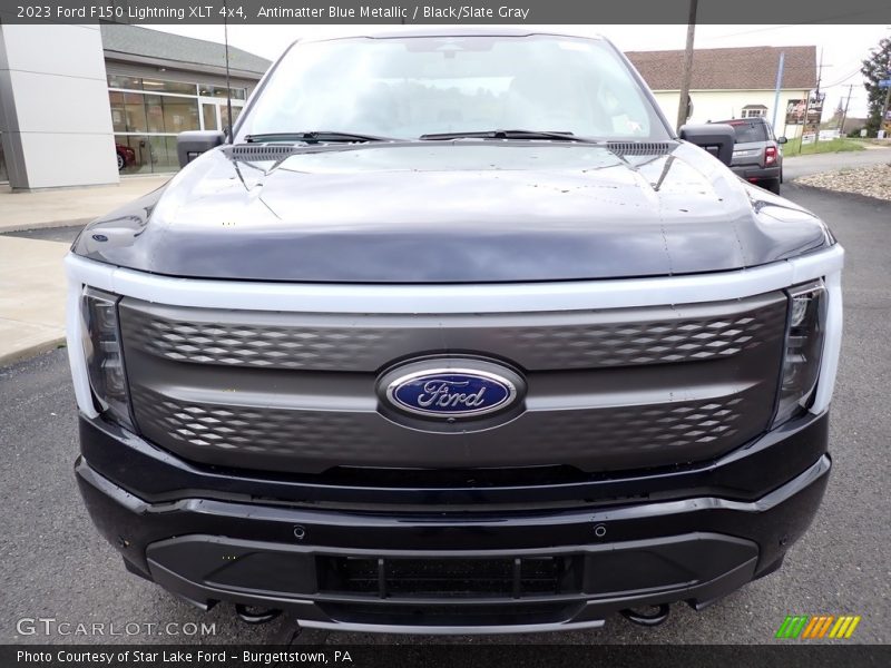 Antimatter Blue Metallic / Black/Slate Gray 2023 Ford F150 Lightning XLT 4x4