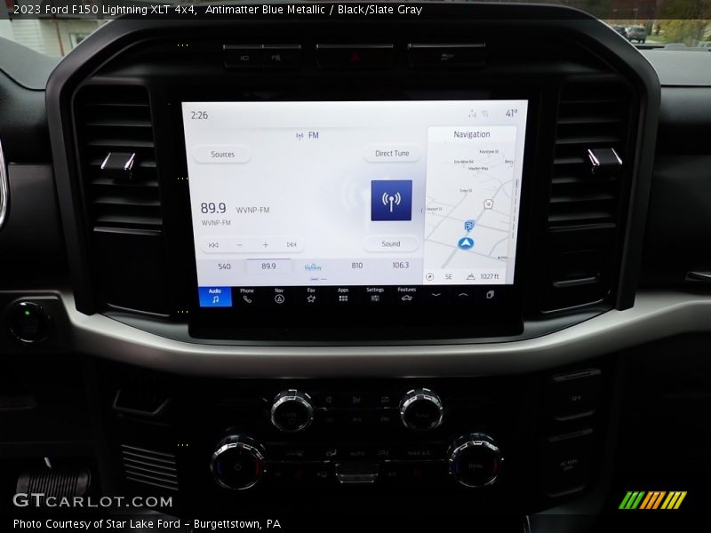 Antimatter Blue Metallic / Black/Slate Gray 2023 Ford F150 Lightning XLT 4x4