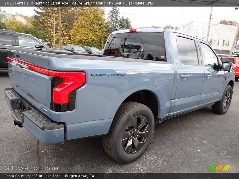 Azure Gray Metallic Tri-Coat / Black/Slate Gray 2023 Ford F150 Lightning Lariat 4x4